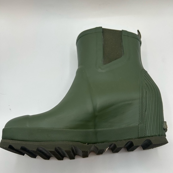 Sorel Joan Of Arctic Rain Wedge Rain Boots Chelsea Waterproof Green Rubber 11 - Picture 13 of 15